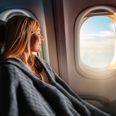 Logo trade promotional product photo of: Blanket and pillow 2 in 1 AMIATA Schwarzwolf